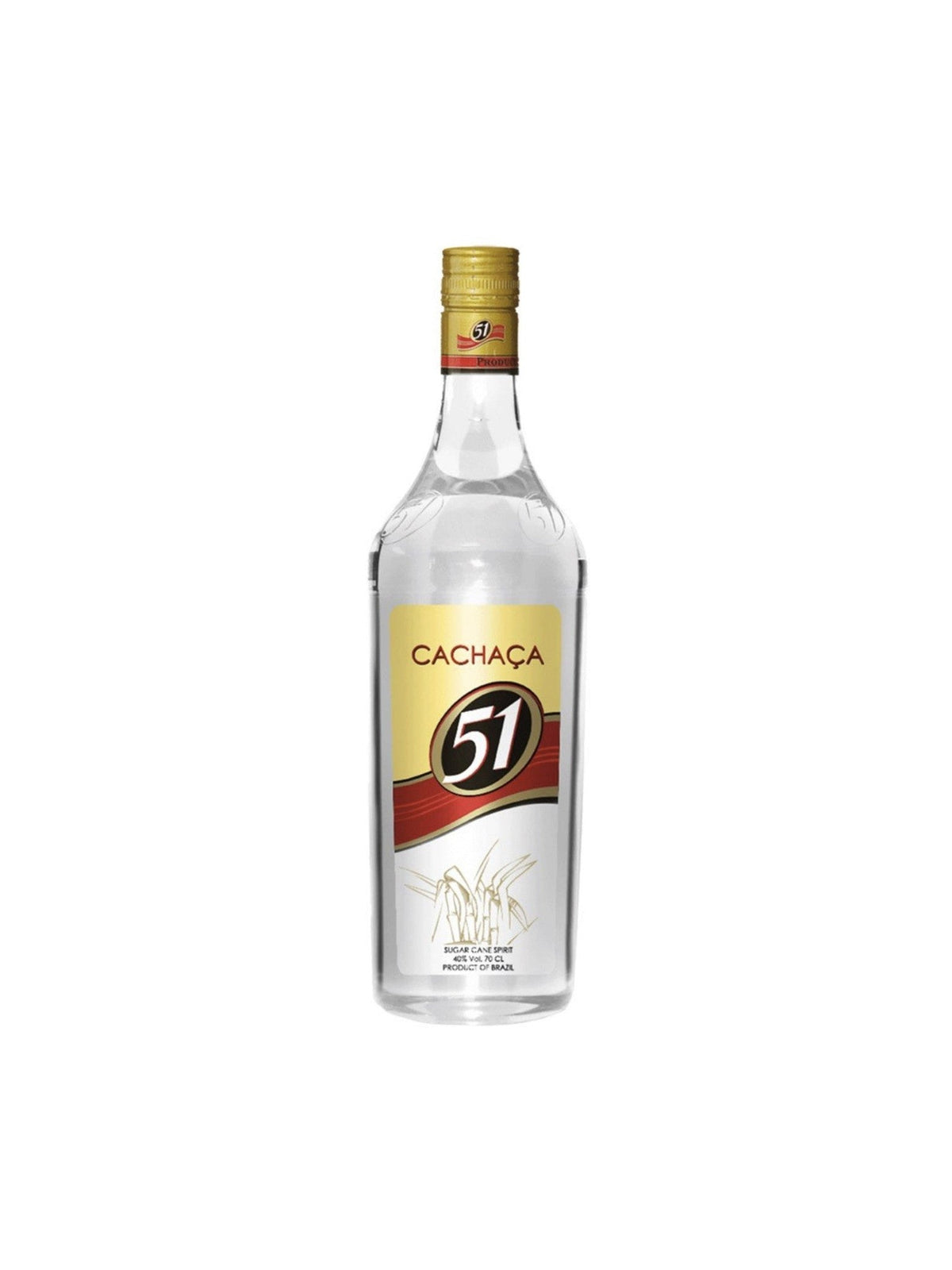 Cachaça 51 Brazilian sugar cane spirit bottle, 40% ABV