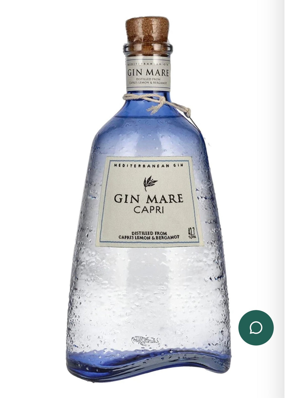 Gin Mare Mediterranean Capri Edition gin bottle with lemon and bergamot label
