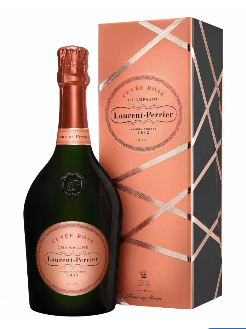 Laurent Perrier Cuvée Rosé Brut champagne in rigid gift box