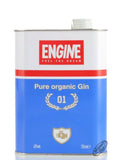 Front view of Engine Pure Organic Gin metal can with red logo, gold laurel wreath, and 700ml size