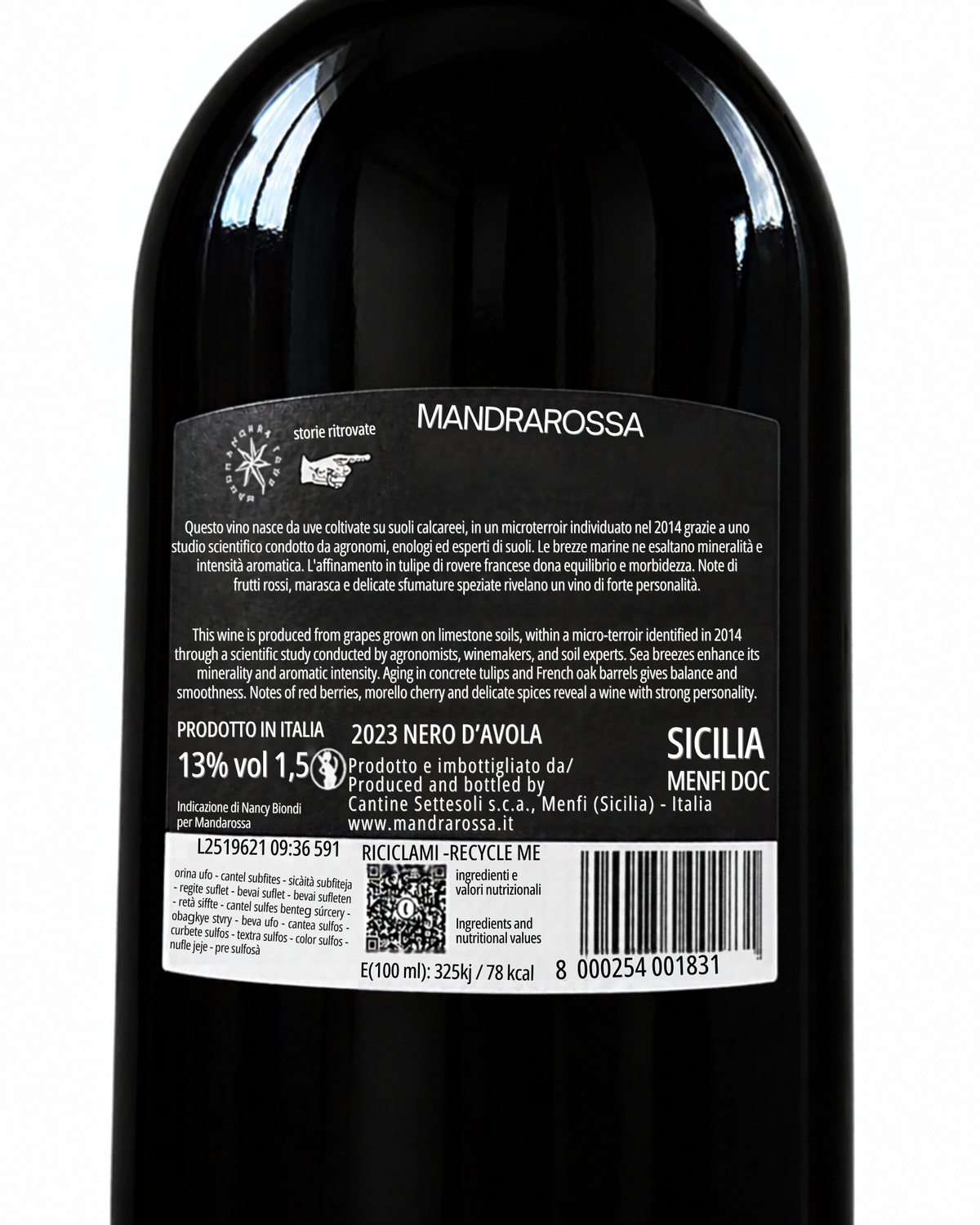 Terre del Sommaco Rosso Sicilia Menfi Doc magnum in astuccio di legno Mandrarossa